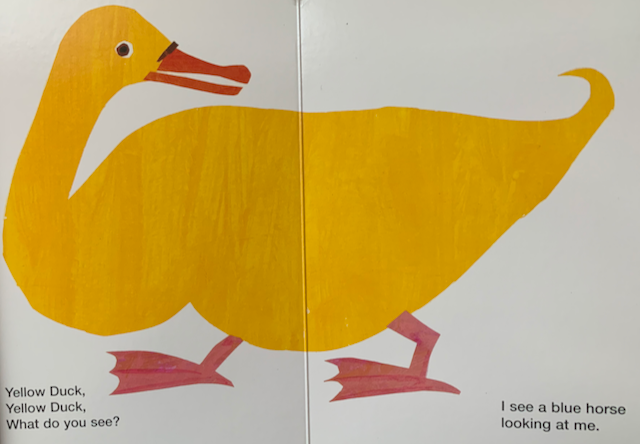 brown bear brown bear what do you see yellow duck